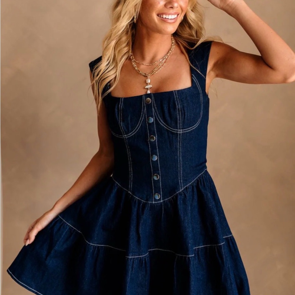 Lizard Thicket Dark Blue Mini Dress